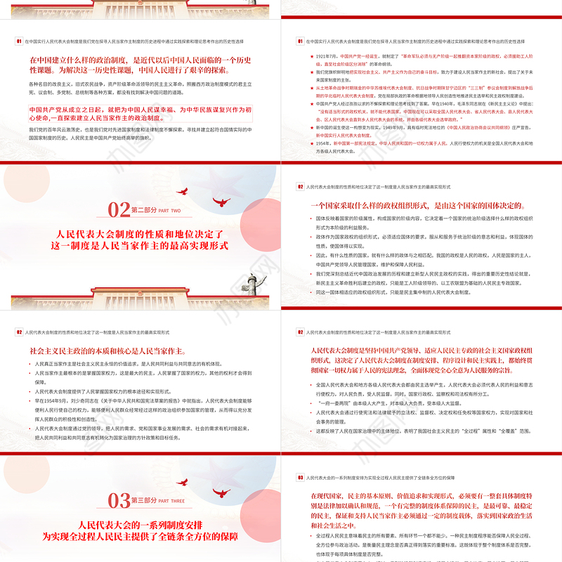 人民代表大会制度是实现我国全过程人民民主的重要制度载体PPT专题党课课件模板
