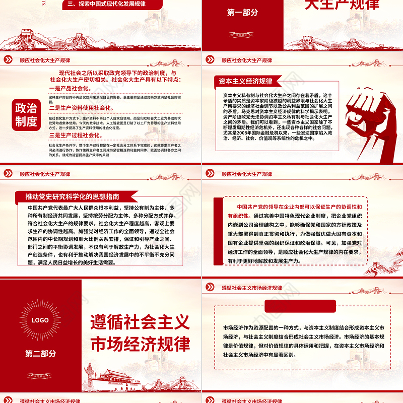 2023加强党对经济工作的全面领导是必然要求ppt大气党政风坚定自觉坚持党的领导党组织党支部党员学习培训党课课件