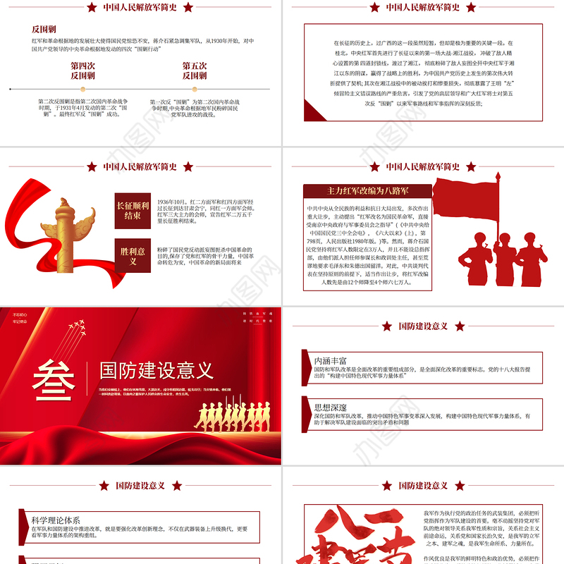 2025八一建军节PPT红色精美热烈庆祝中国人民解放军建军98周年党课下载