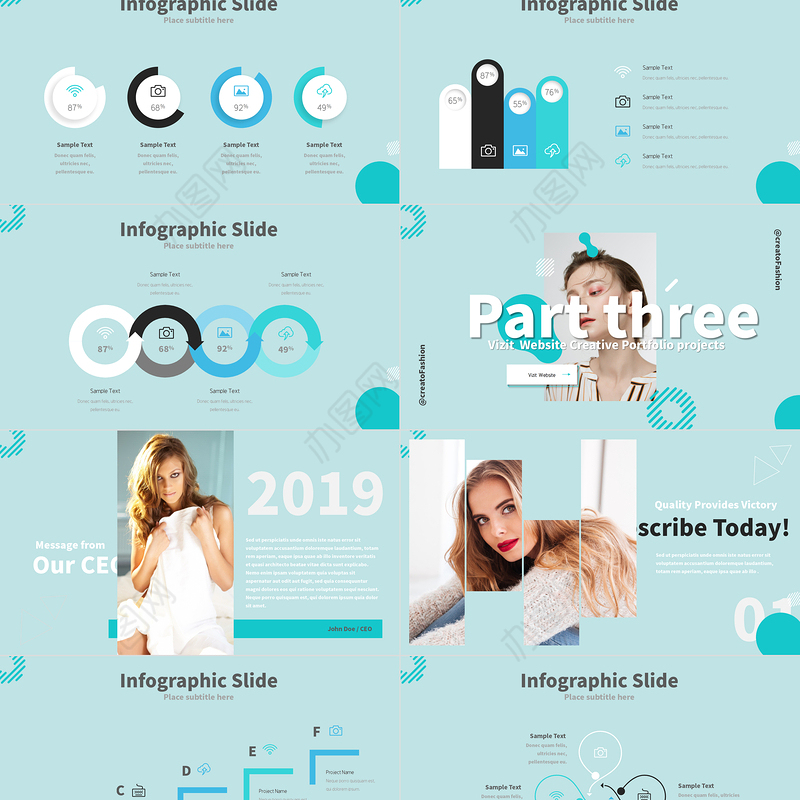 清新孟菲斯风格数学竞赛培训PPT模板