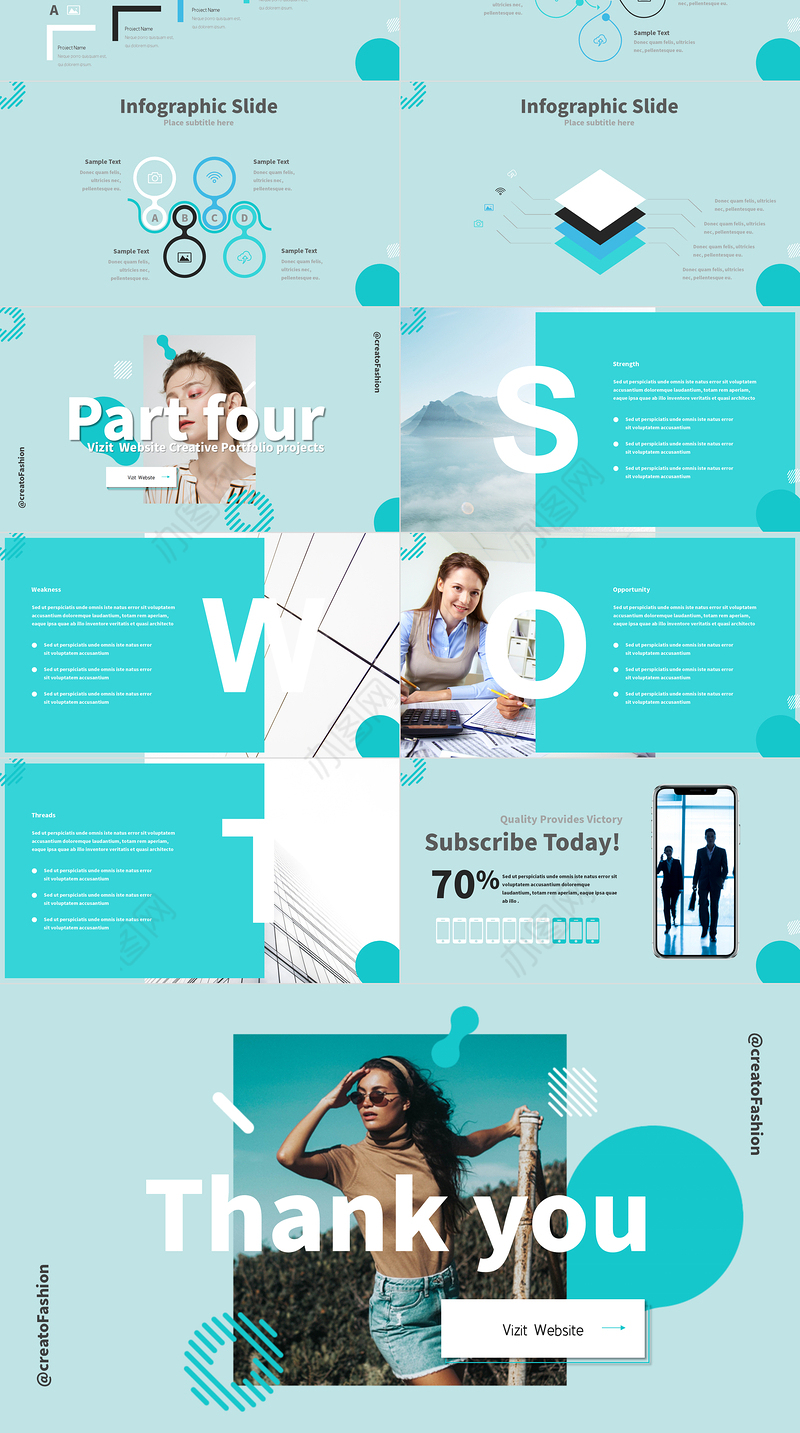 清新孟菲斯风格数学竞赛培训PPT模板