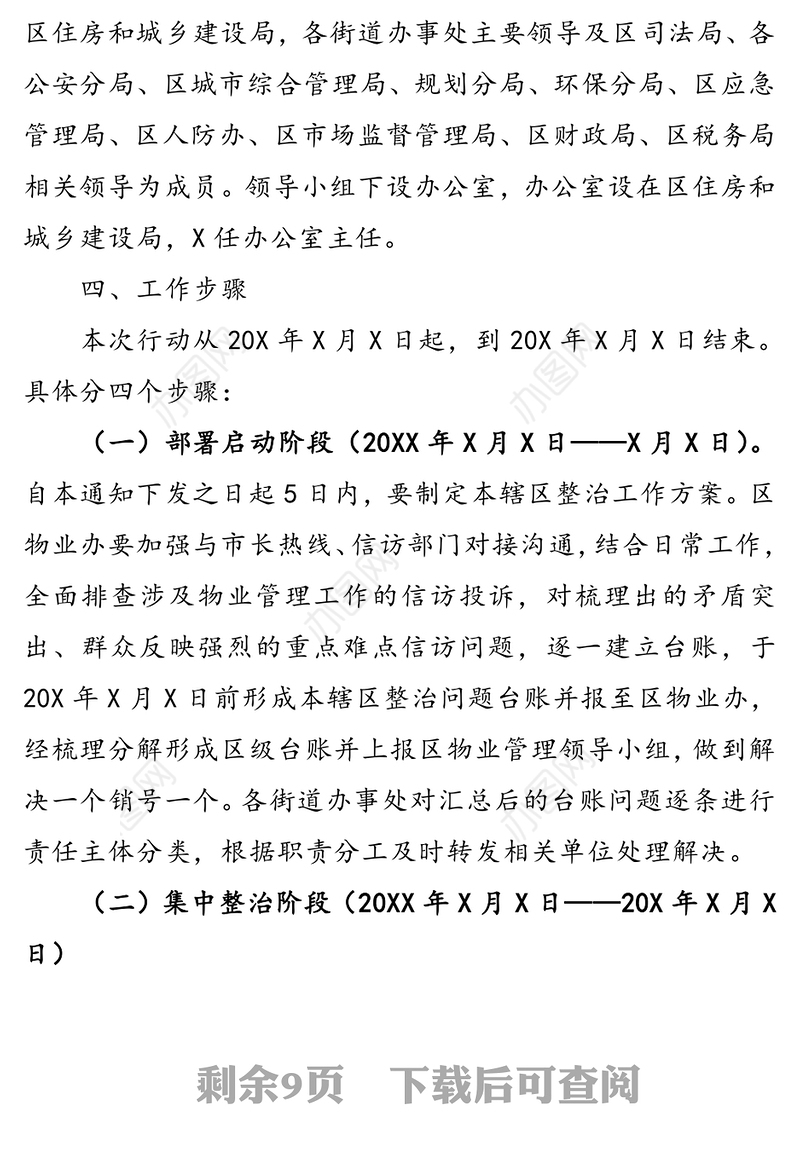 加强物业管理工作行动方案