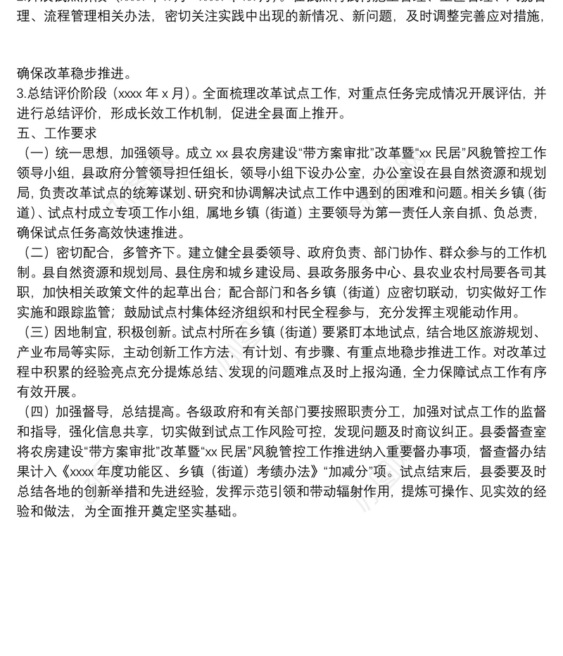 县农房建设“带方案审批”改革暨风貌管控工作指导方案