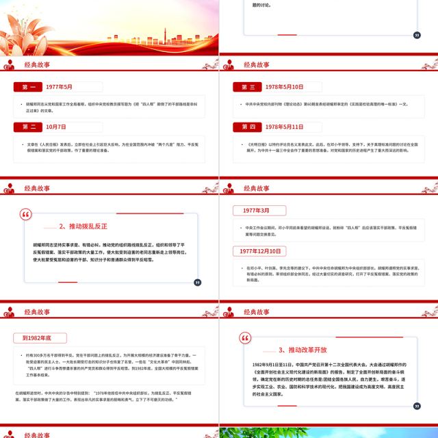 党建风纪念胡耀邦同志诞辰110周年PPT主题课件