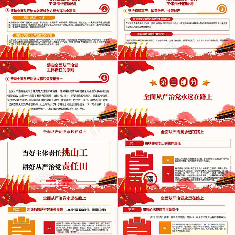 学习解读当好主体责任挑山工耕好从严治党责任田PPT模板
