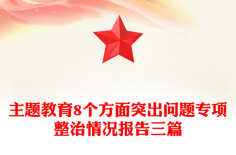 主题教育8个方面突出问题专项整治情况报告三篇