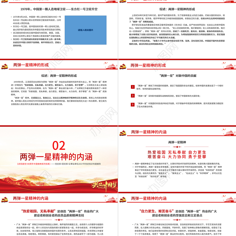 弘扬两弹一星精神PPT建党100周年中国精神谱系热爱祖国无私奉献自力更生艰苦奋斗大力协同勇于登攀科学家精神党课课件