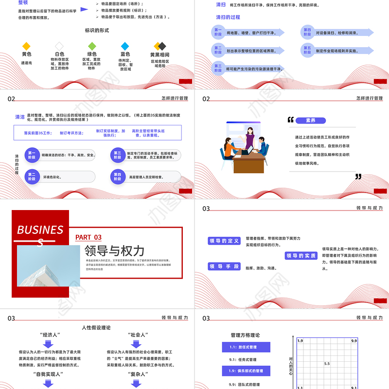 2022企业管理培训PPT扁平插画风企业员工管理培训课件模板