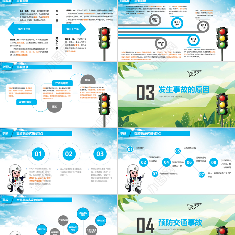 交通安全知识普及PPT模板