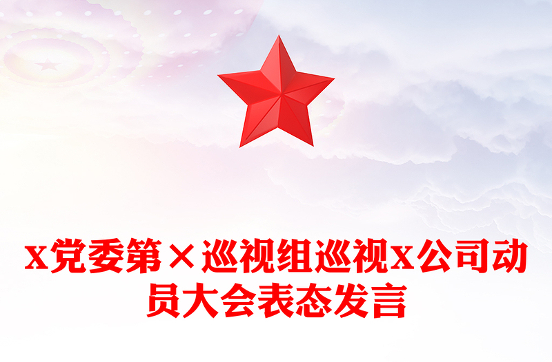 X党委第×巡视组巡视X公司动员大会表态发言