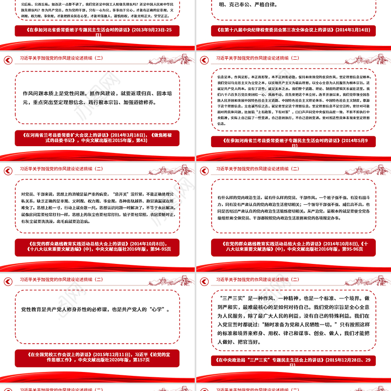 简洁大气习近平关于加强党的作风建设论述摘编（二）PPT党课