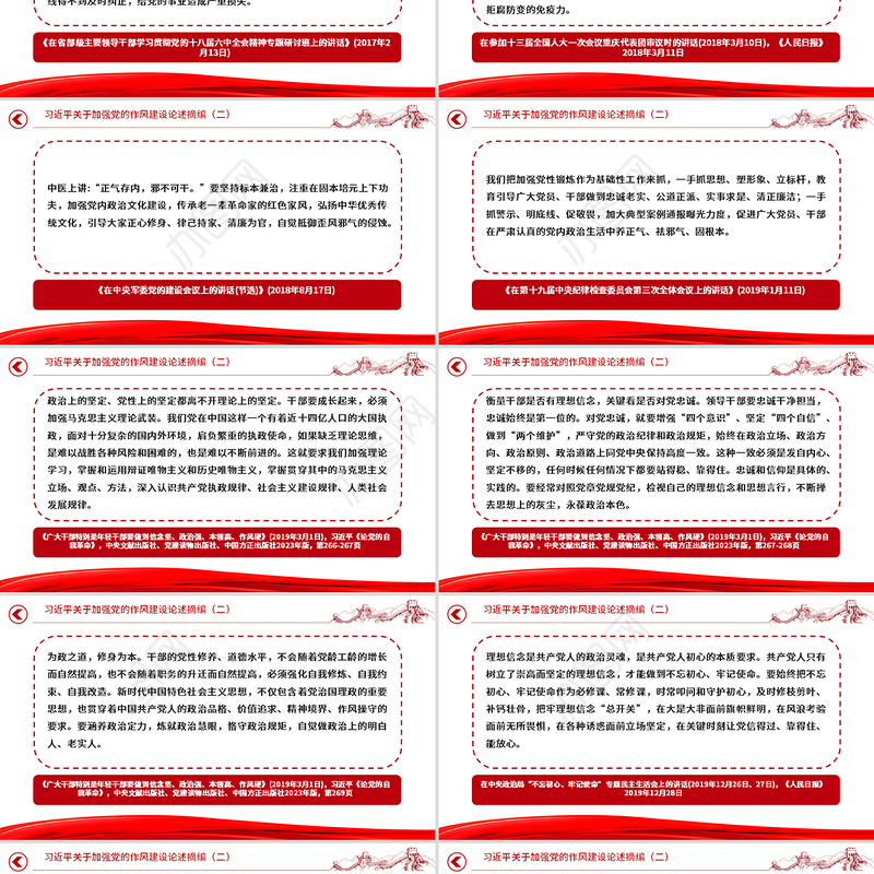 简洁大气习近平关于加强党的作风建设论述摘编（二）PPT党课