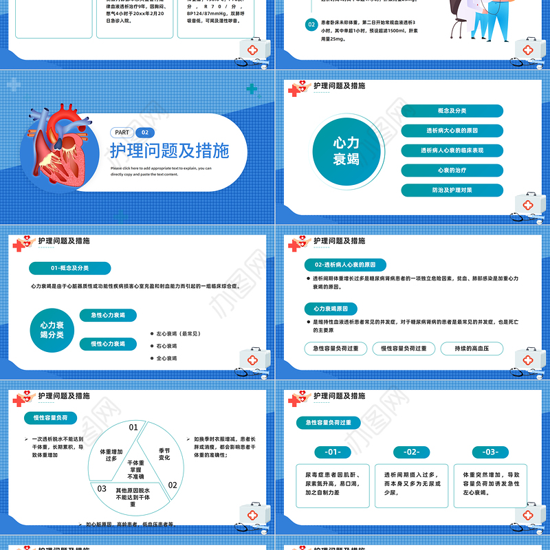 2022透析患者急性左心衰护理案例讲解PPT绿色简约风透析患者护理案例讲解课件模板