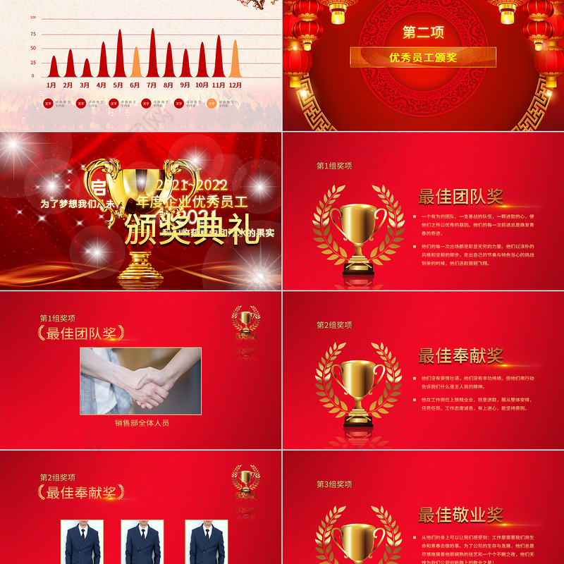 2022虎年誓师大会PPT虎年震撼炫酷企业年会年终员工表彰大会颁奖典礼模板