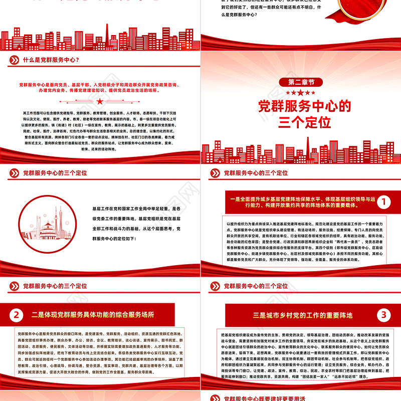 一文读懂什么是党群服务中心PPT精美大气发挥基层党组织战斗堡垒作用微党课