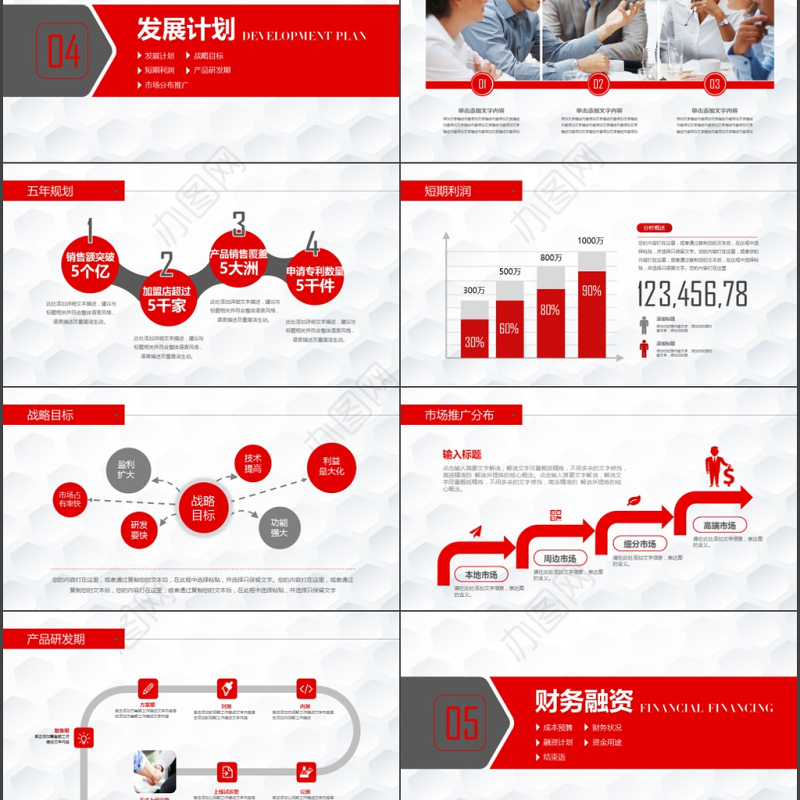 红色大气动感商务创业融资计划PPT模板