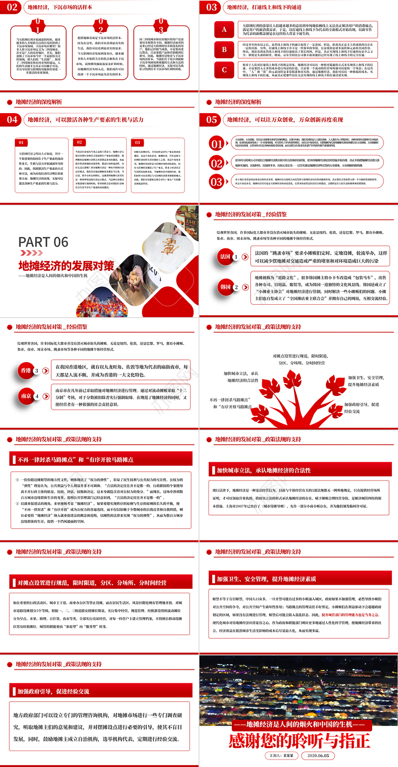 2020解读地摊经济发展情况与发展对策PPT
