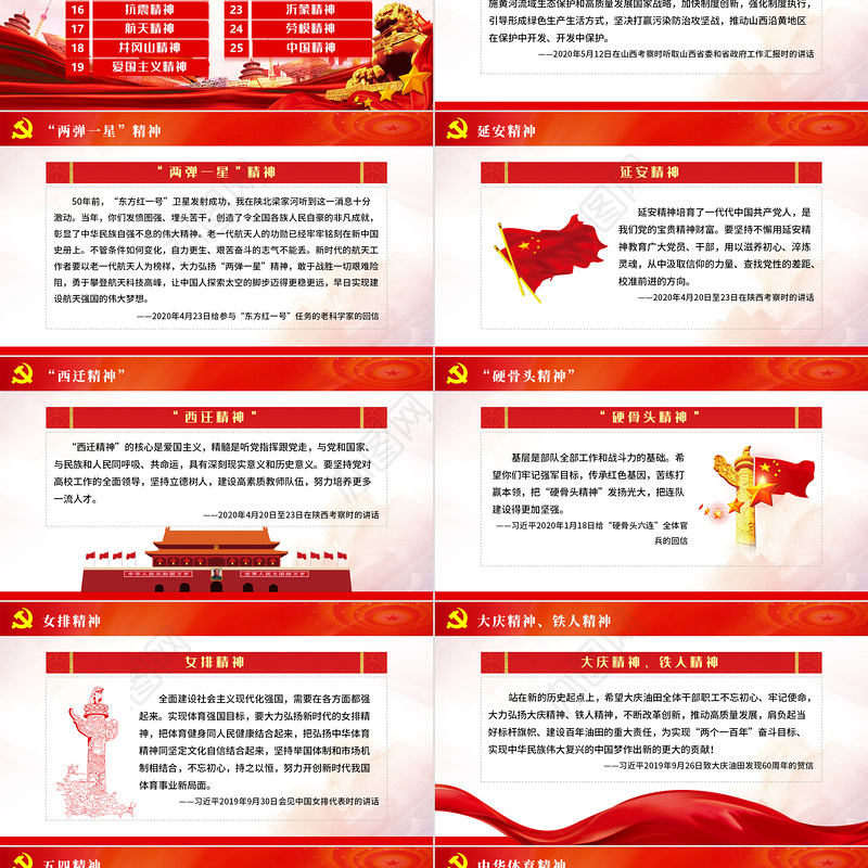点赞中华民族伟大精神党课教育PPT