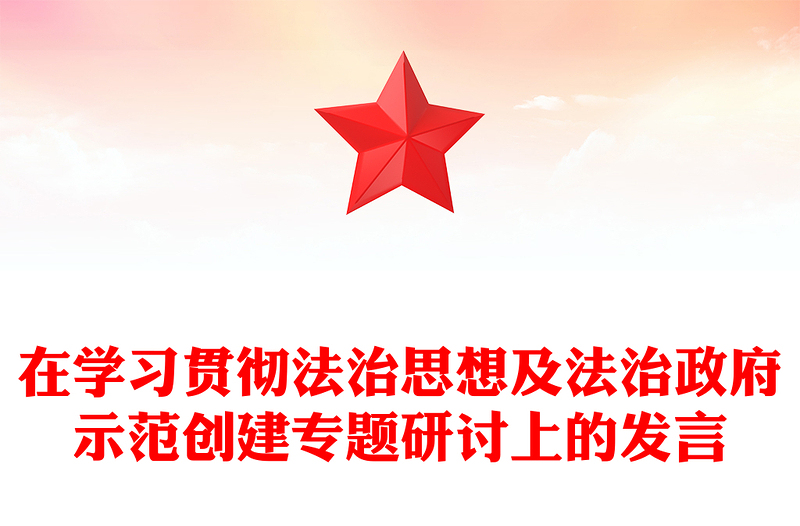 在学习贯彻法治思想及法治政府示范创建专题研讨上的发言