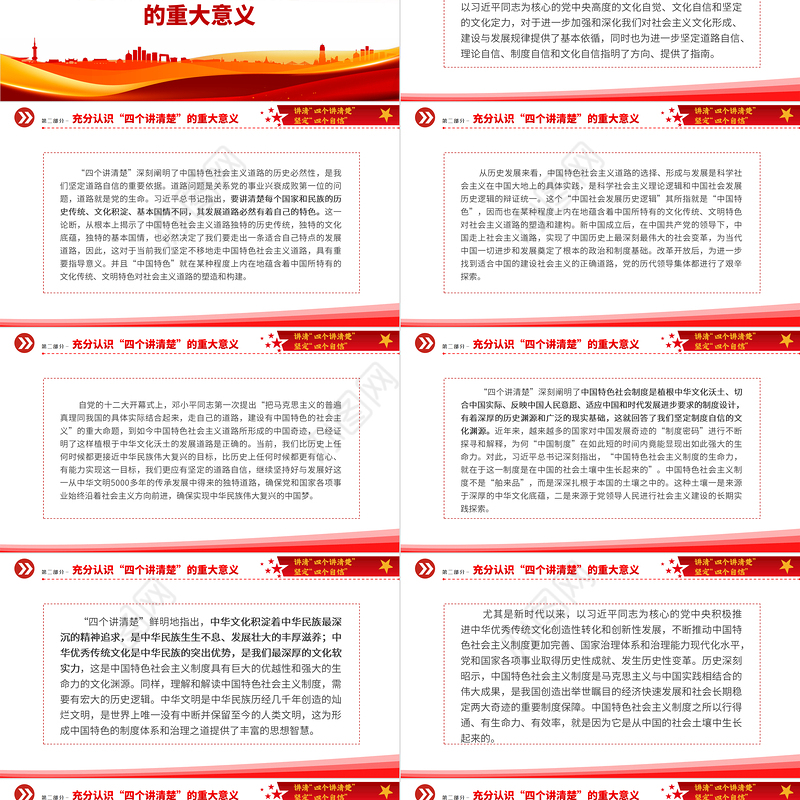 四个讲清楚PPT红色经典聚焦四个讲清楚坚定四个自信思政示范课课件