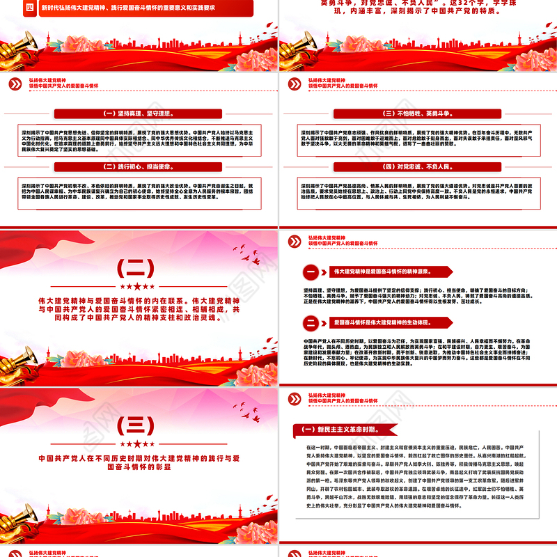 弘扬伟大建党精神PPT领悟中国共产党人的爱国奋斗情怀专题党课