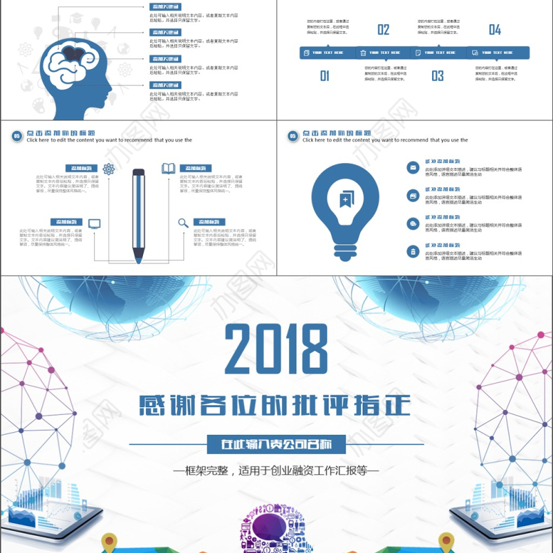 互联网科技工作汇报总结创业计划招商融资商业计划书PPT模板
