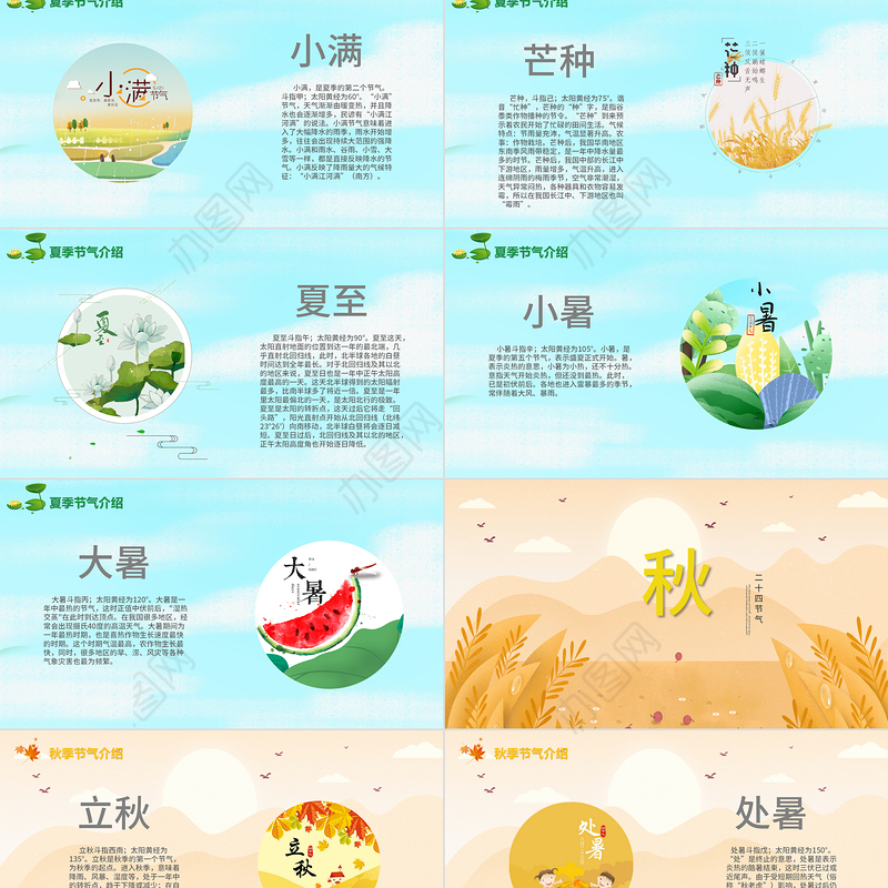 中华传统文化二十四节气歌主题班会ppt模板