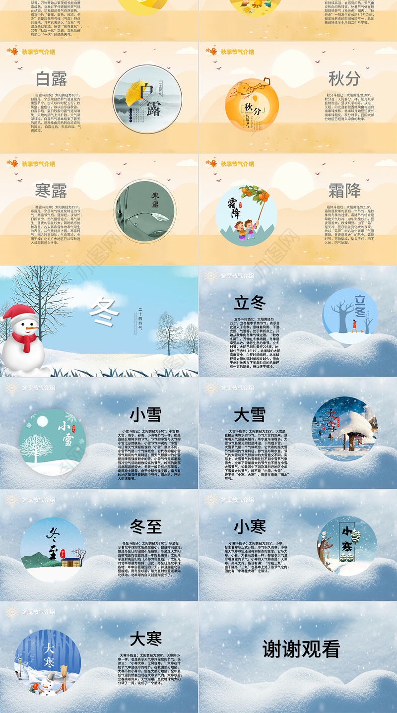 中华传统文化二十四节气歌主题班会ppt模板