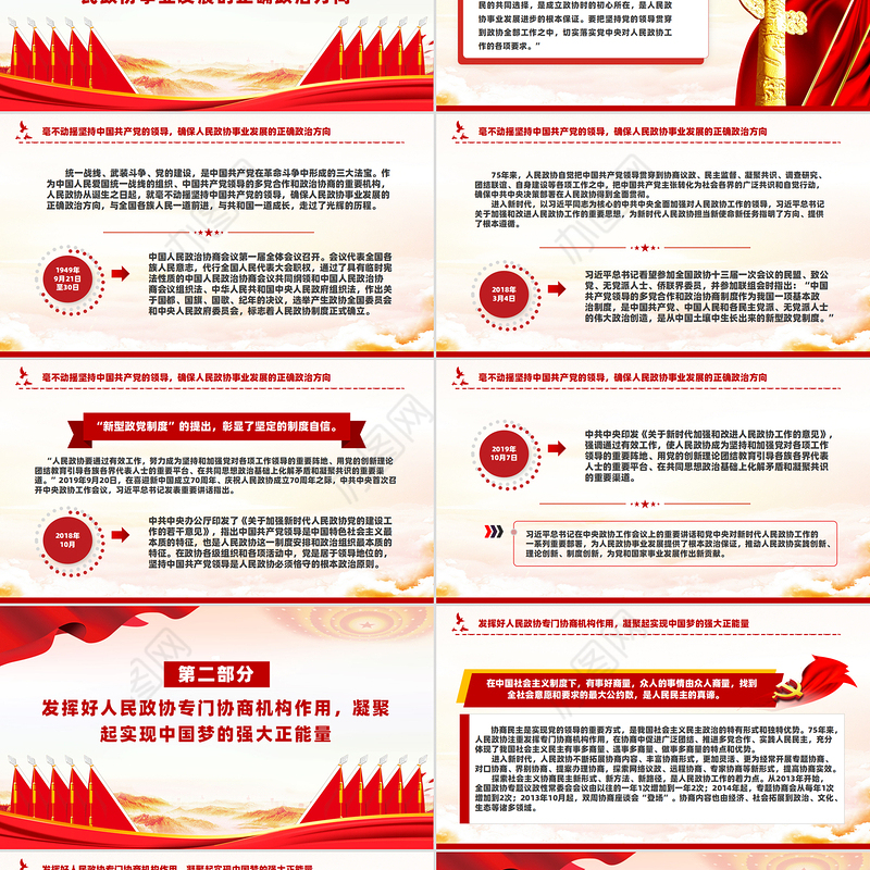 庆祝人民政协成立七十五周年PPT教育党课课件