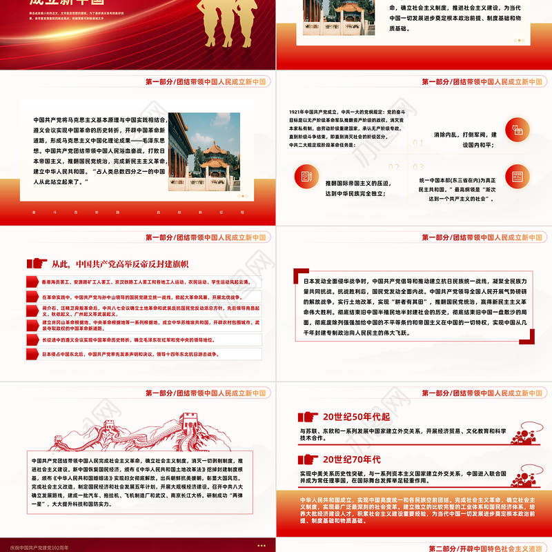 学百年党史做合格党员PPT红色党政风中国共产党奋斗历程与启示庆祝建党102周年专题党课