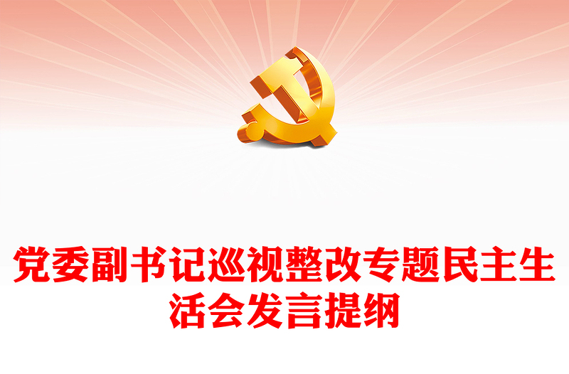党委副书记巡视整改专题民主生活会发言提纲