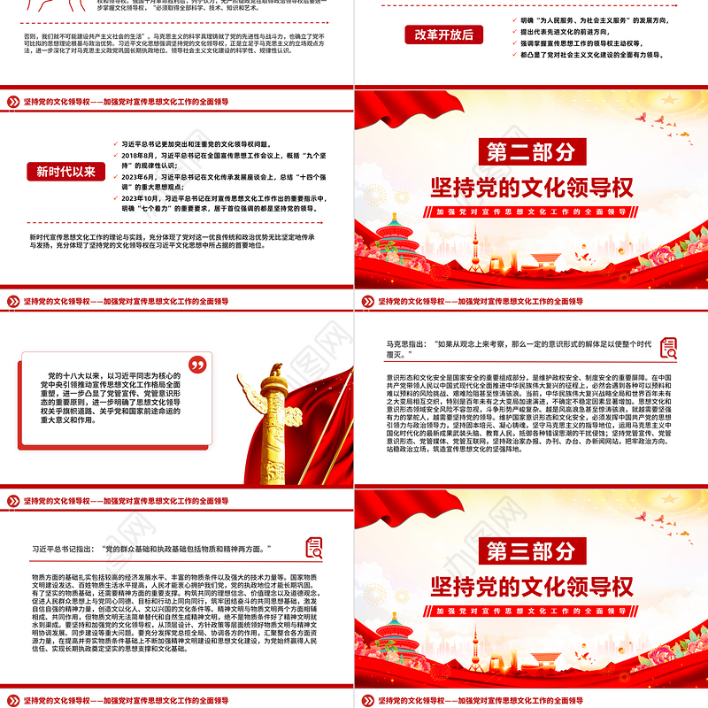 2024坚持党的文化领导权PPT党政风意识形态工作党课课件