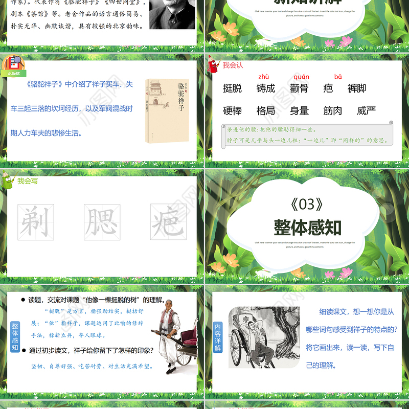 2022人物描写一组 他像一棵挺脱的树PPT第13课小学五年级语文下册部编人教版教学课件