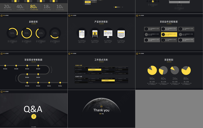 高端大气企业宣传商务公司年度报告PPT模板