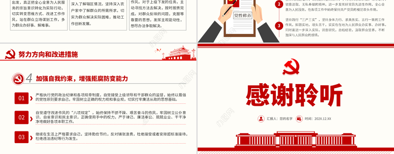 原创主题教育专题民主生活会党组班子个人检视剖析ppt