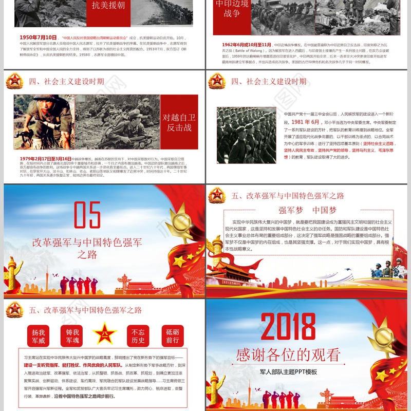 维护核心听党指挥部队军队主题PPT模板