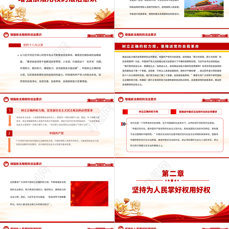 2023深刻领悟“正确的权力观”重要论述的丰富内涵PPT大气精美风党员干部学习教育专题党课课件