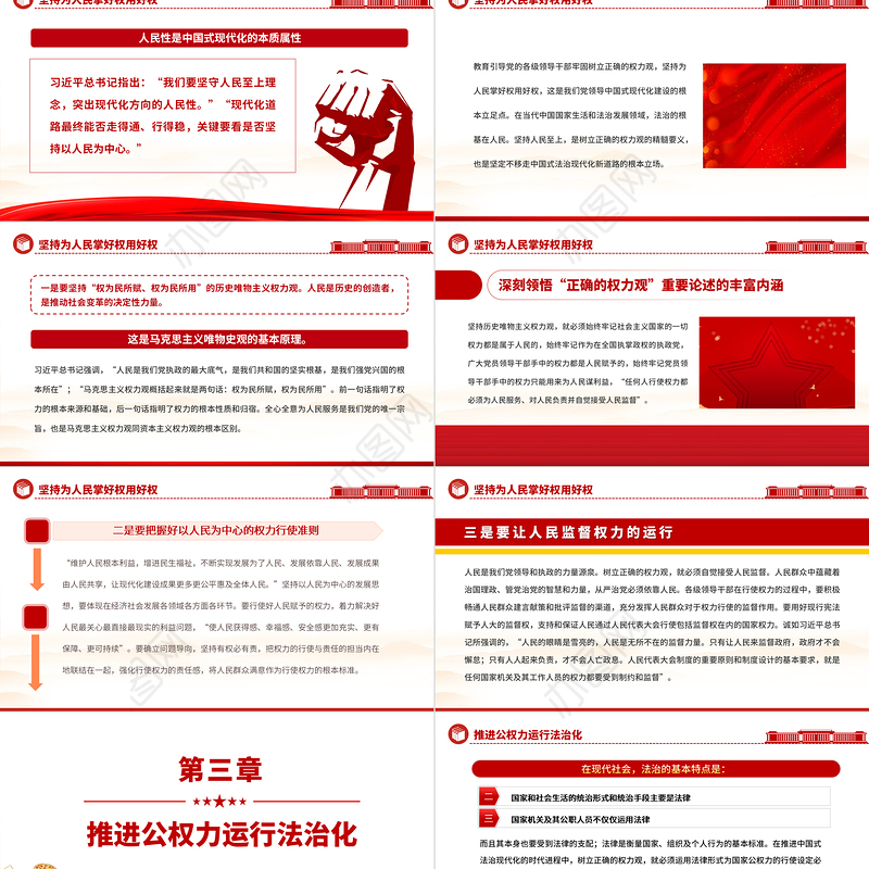 2023深刻领悟“正确的权力观”重要论述的丰富内涵PPT大气精美风党员干部学习教育专题党课课件