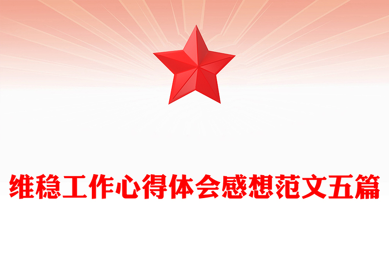 维稳工作心得体会感想范文五篇