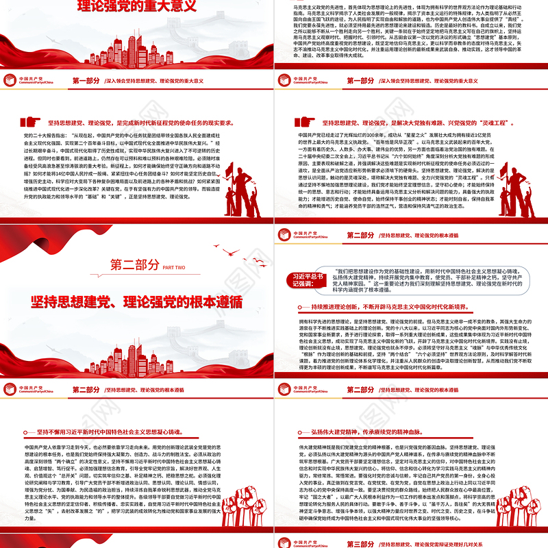 始终重视思想建党、理论强党PPT党建风对党百年奋斗历程和经验的深刻总结课件