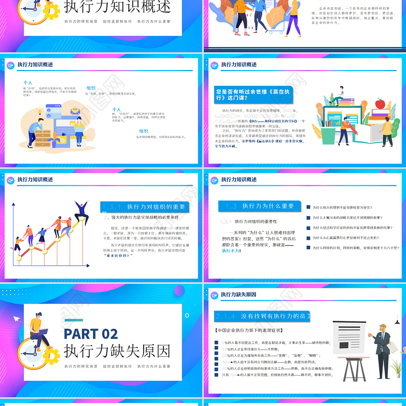 内容型职场团队执行力培训动态PPT模板