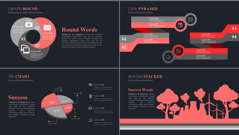 大气黑色质感商务动态PPT模板