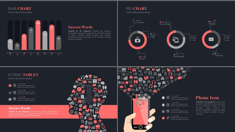 大气黑色质感商务动态PPT模板