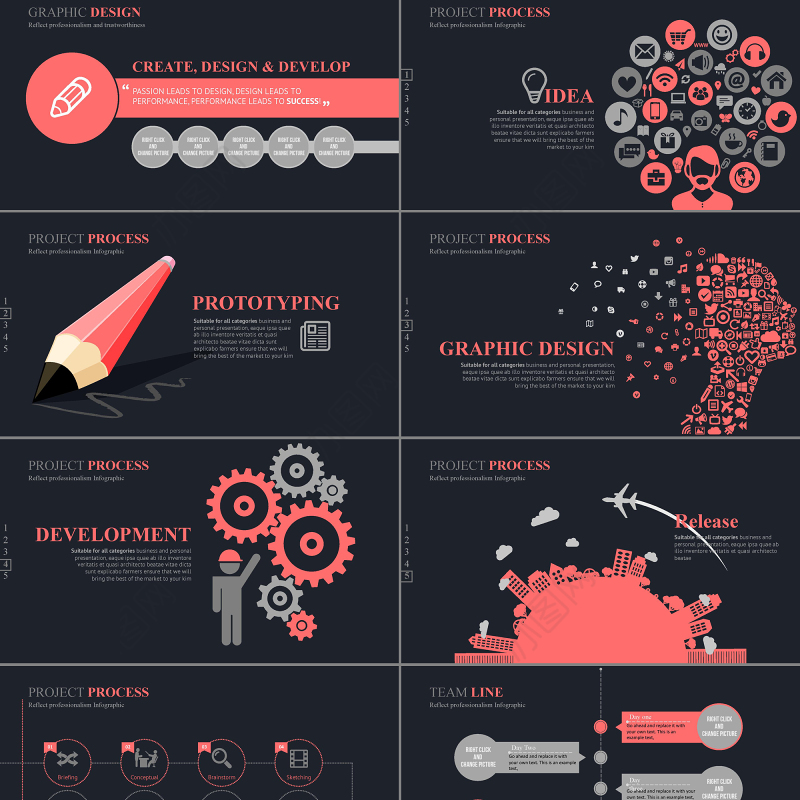 大气黑色质感商务动态PPT模板