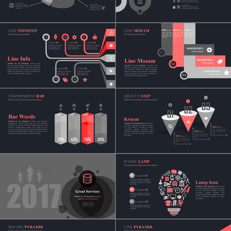 大气黑色质感商务动态PPT模板
