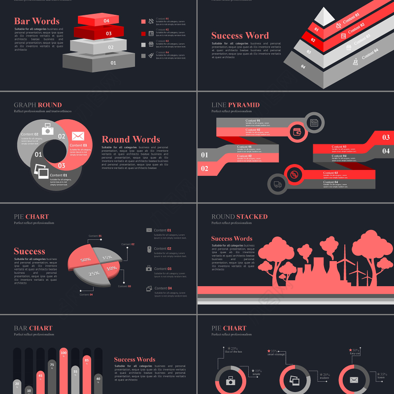大气黑色质感商务动态PPT模板