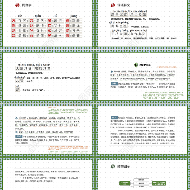 2022少年中国说（节选）PPT第13课小学五年级语文上册部编人教版教学课件
