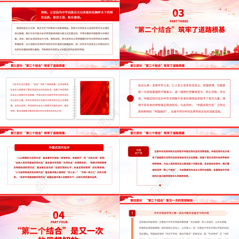 2023准确理解和把握“第二个结合”的理论意蕴与实践要求PPT大气精美风党员干部学习教育专题党课课件