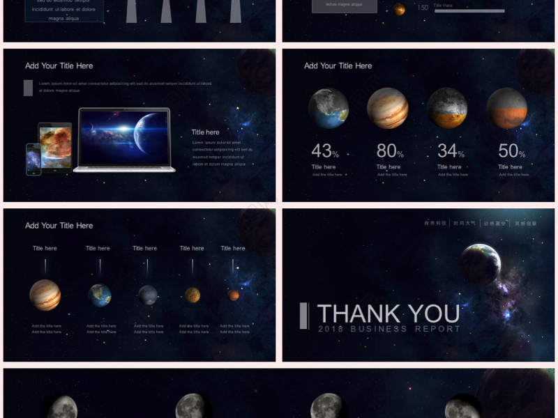 震撼动感星空宇宙商务科技汇报ppt模板