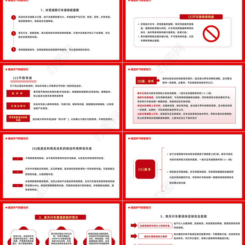 2023春运交通安全PPT红色卡通风兔年平安春运自驾出行交通安全知识讲座课件模板